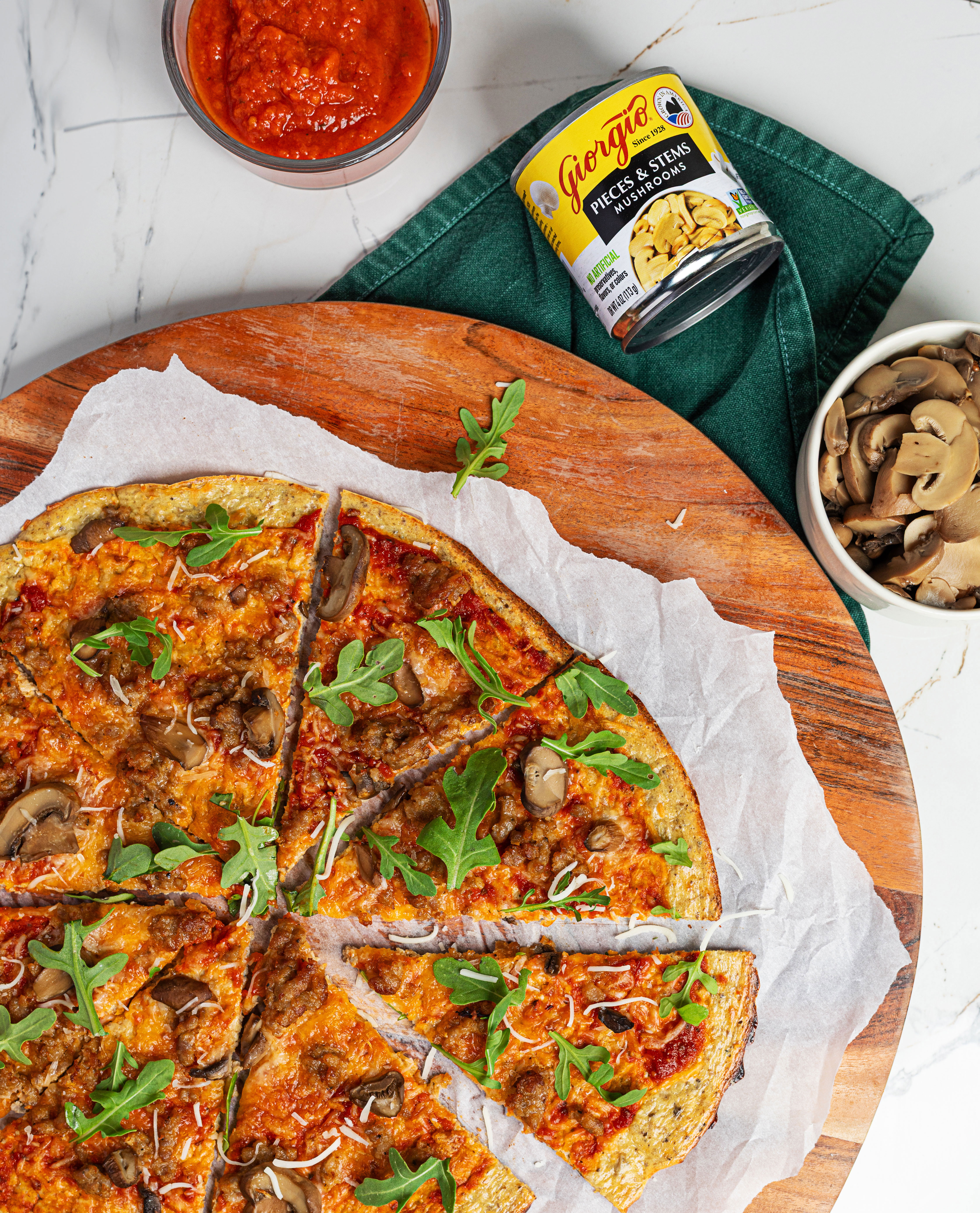 Giorgio Mushroom Cottage Cheese Pizza (1)
